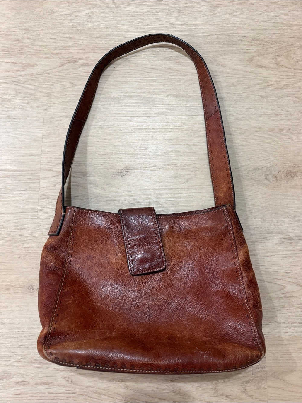 Fossil Classic Brown Leather Shoulder Bag